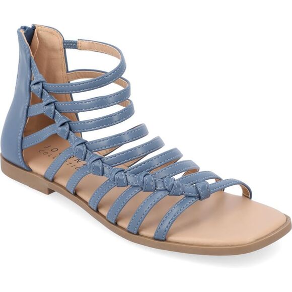 Journee Collection Shoes - Journee Collection Womens Petrra Blue Ankle Gladiator Sandals Shoes New